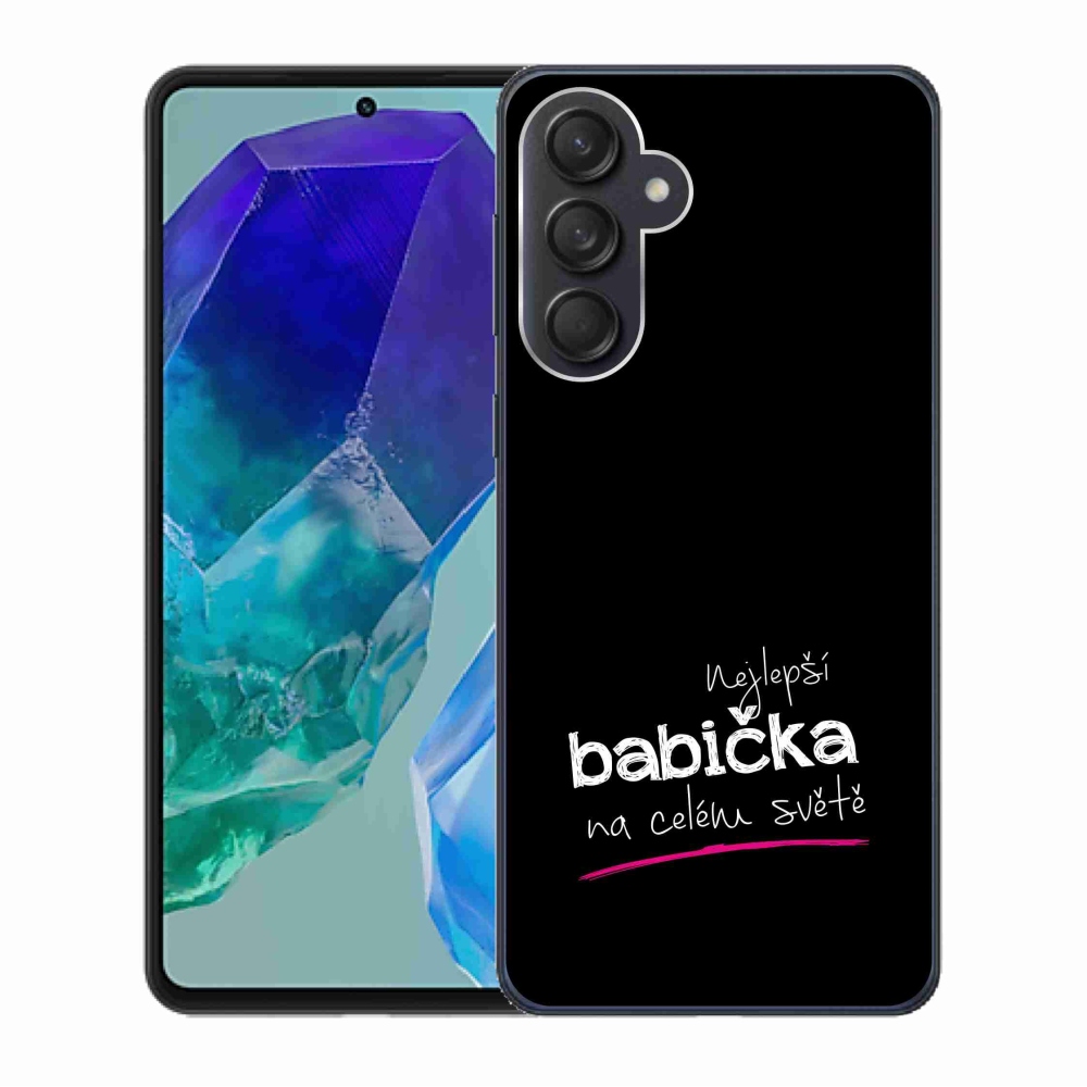 Gelový kryt mmCase na Samsung Galaxy M55 5G - nejlepší babička 4 černé pozadí