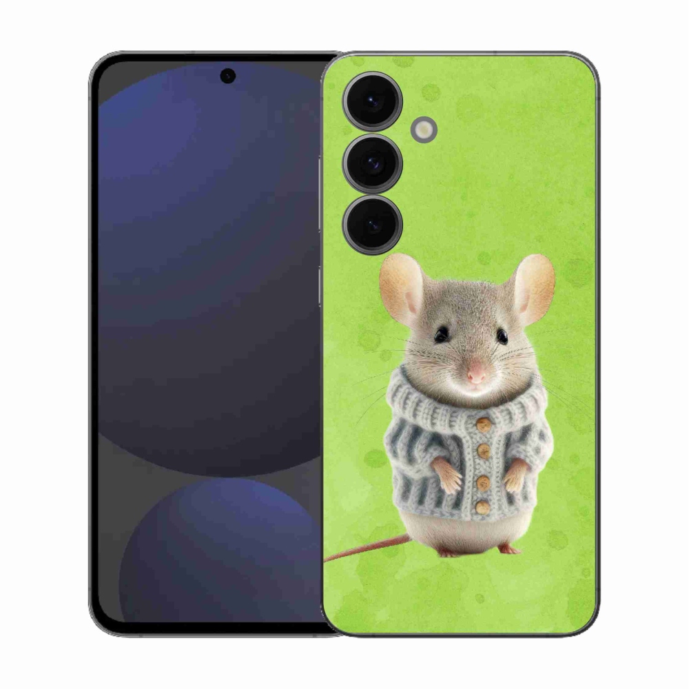 Gelový kryt mmCase na Samsung Galaxy S25 FE - myška ve svetru
