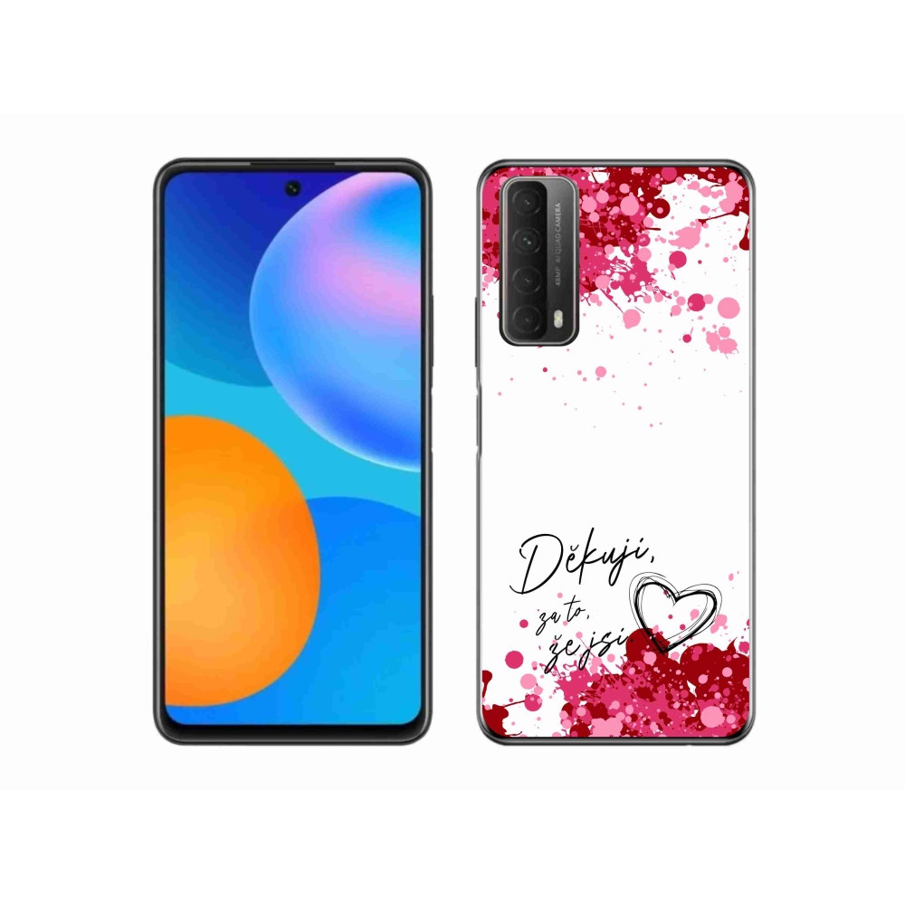 Gelový kryt mmCase na Huawei P Smart (2021) - zamilovaný text 2 bílé pozadí