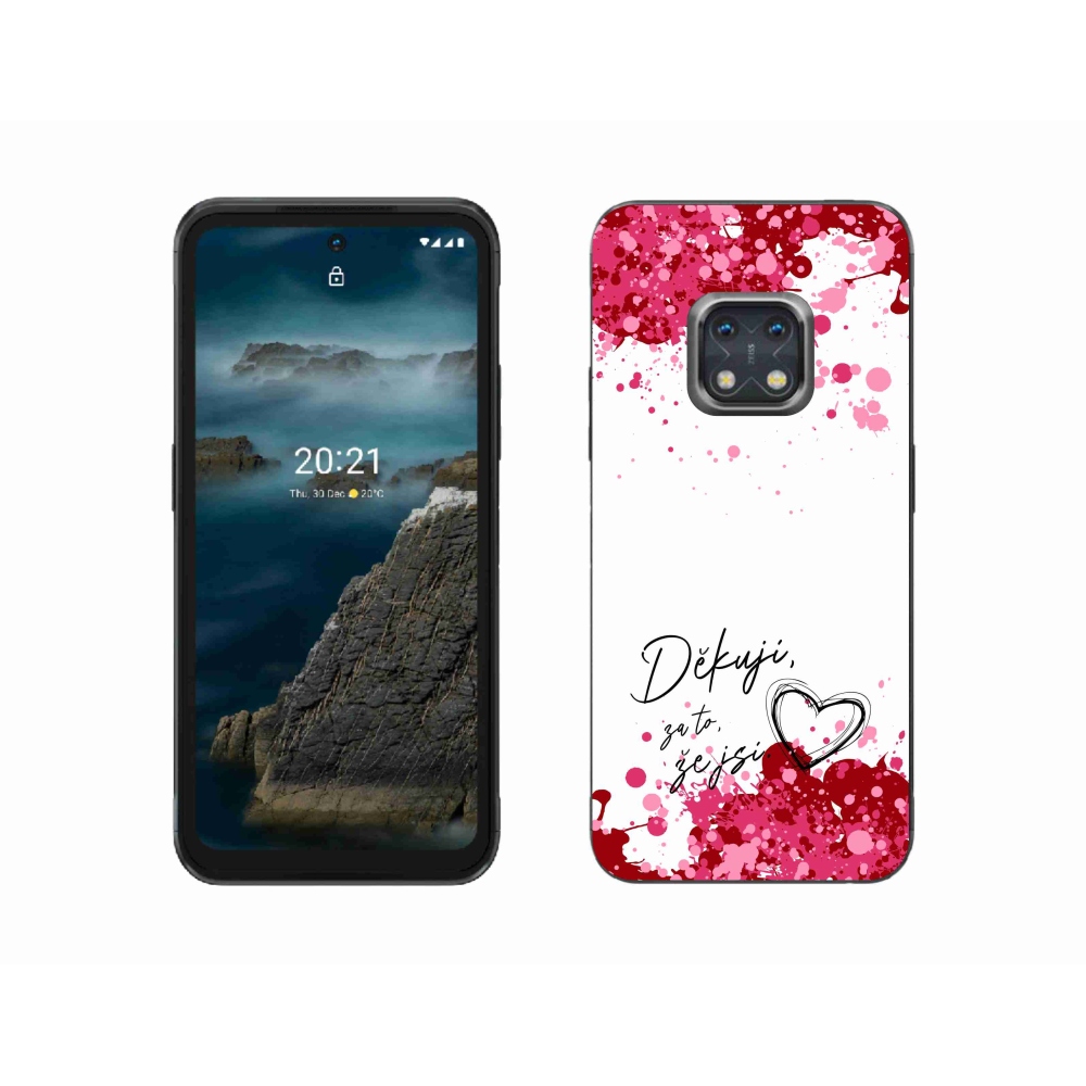 Gelový kryt mmCase na Nokia XR20 - zamilovaný text 2 bílé pozadí