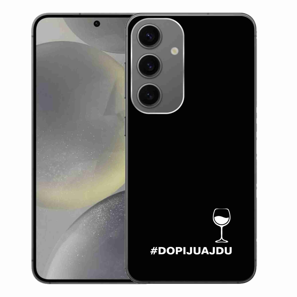 Gelový kryt mmCase na Samsung Galaxy S24+ - vinný motiv černé pozadí