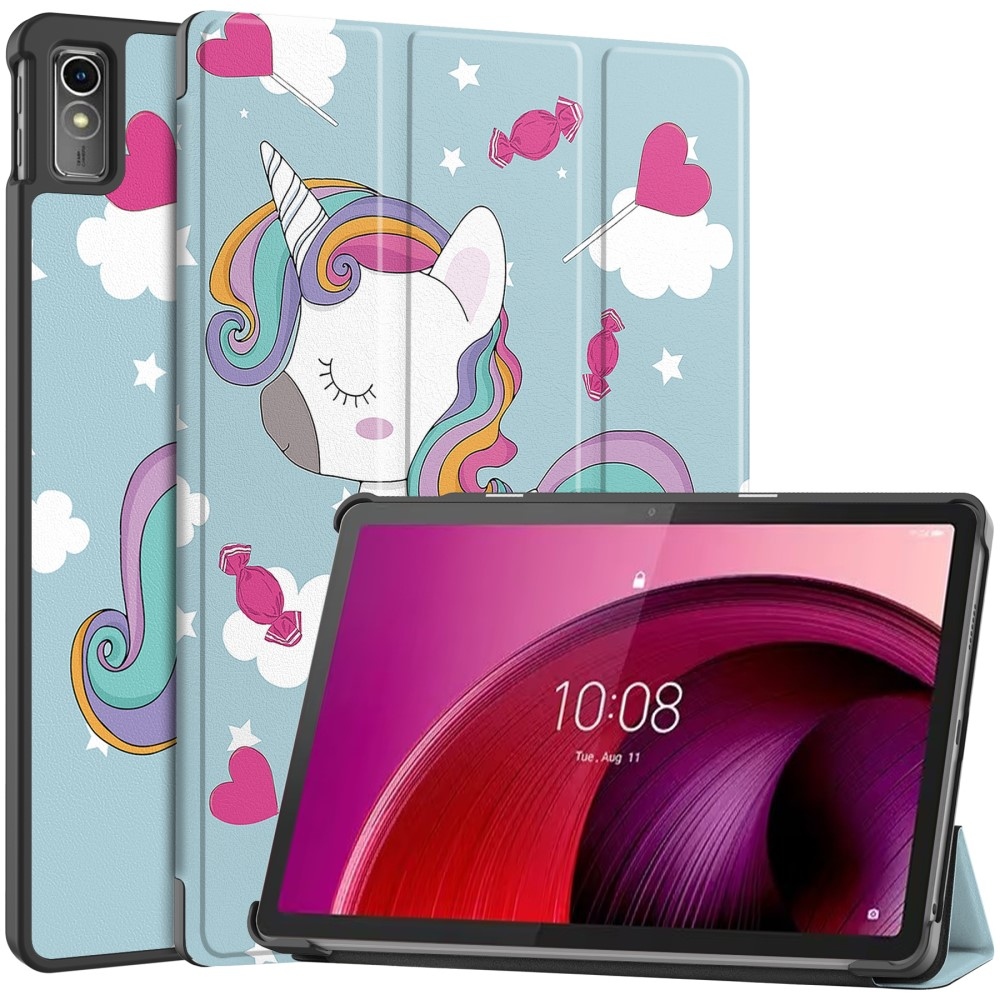 Print chytré zavírací pouzdro na Lenovo Tab M10 5G - jednorožec