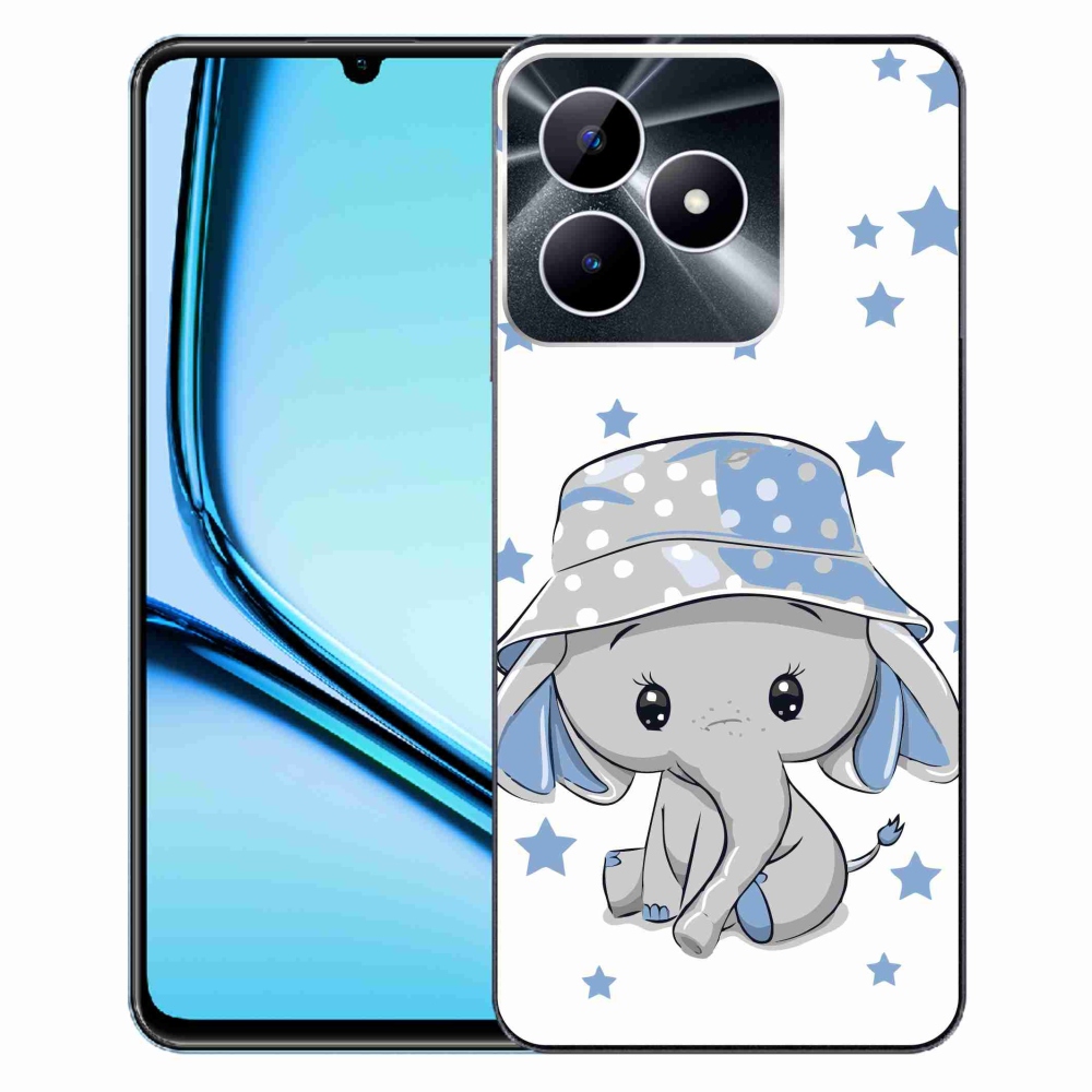 Gelový kryt mmCase na Realme Note 50 - modrý slon