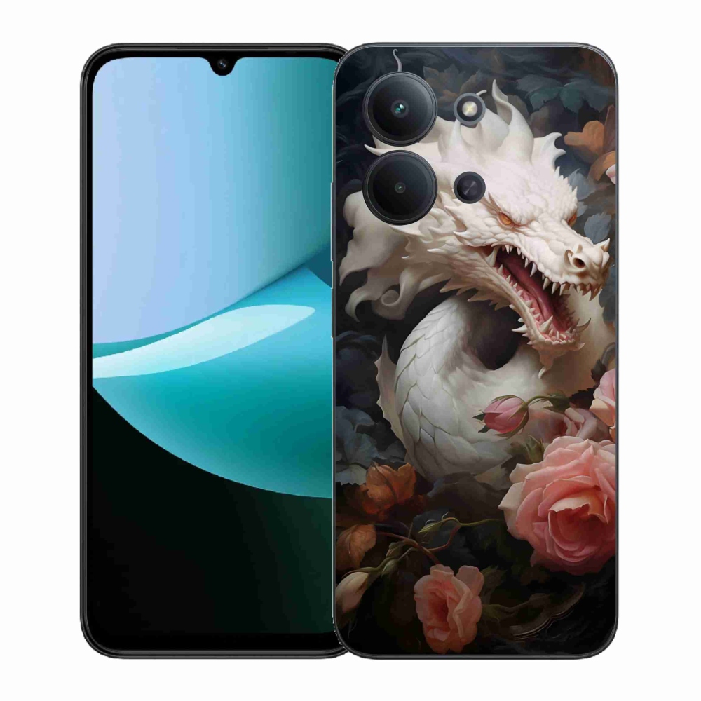 Gelový kryt mmCase na Xiaomi Redmi 15C 4G (171mm)/Poco C85 4G (171mm) - bílý drak