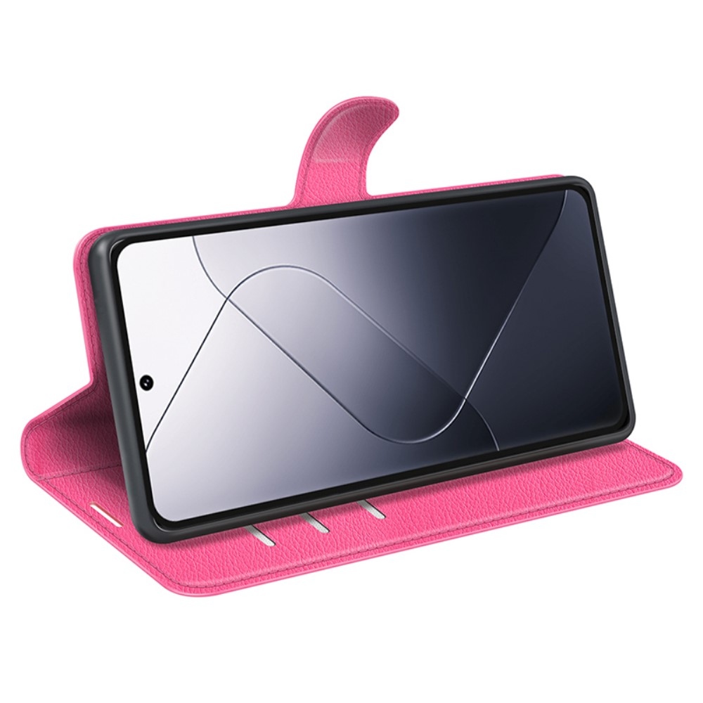 Litchi knížkové pouzdro na Xiaomi 14 Pro - rose