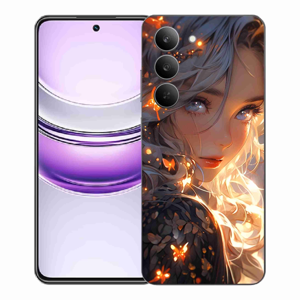 Gelový kryt mmCase na Realme 14x 5G - dívka a motýli
