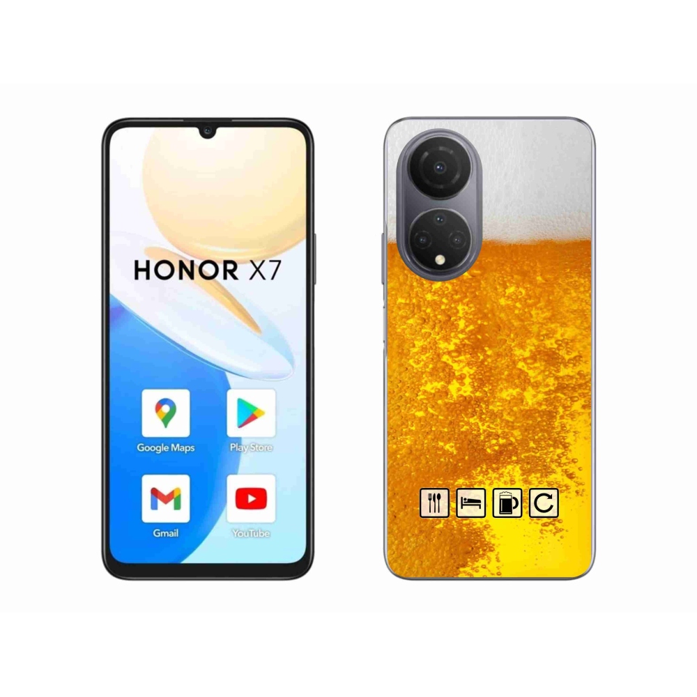 Gelový kryt mmCase na Honor X7 - pivní motiv 3