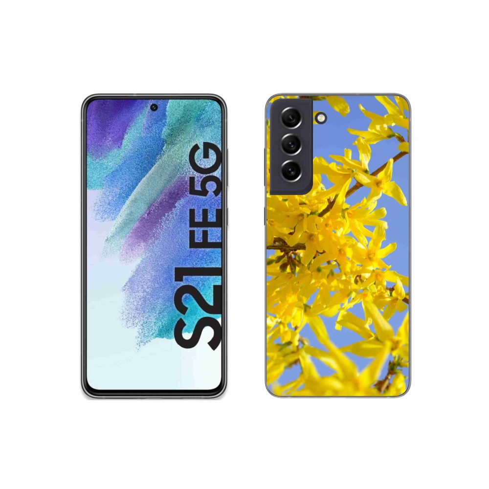 Gelový kryt mmCase na Samsung Galaxy S21 FE 5G - žluté květy