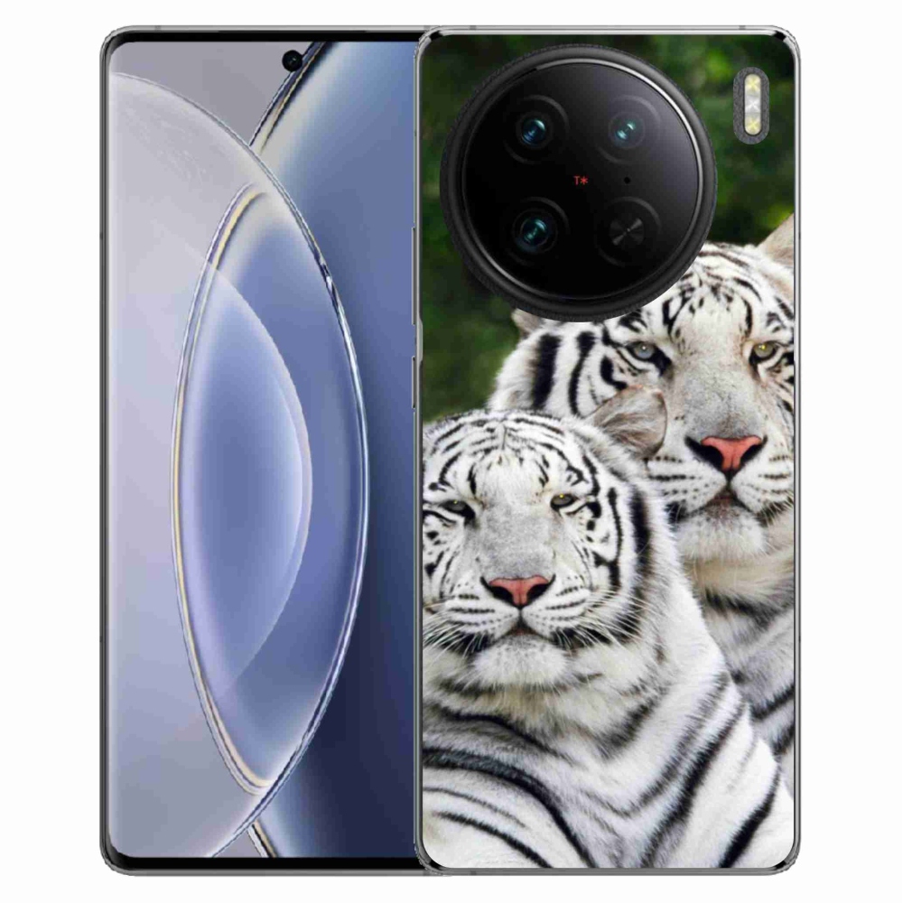 Gelový obal mmCase na Vivo X90 Pro - bílí tygři