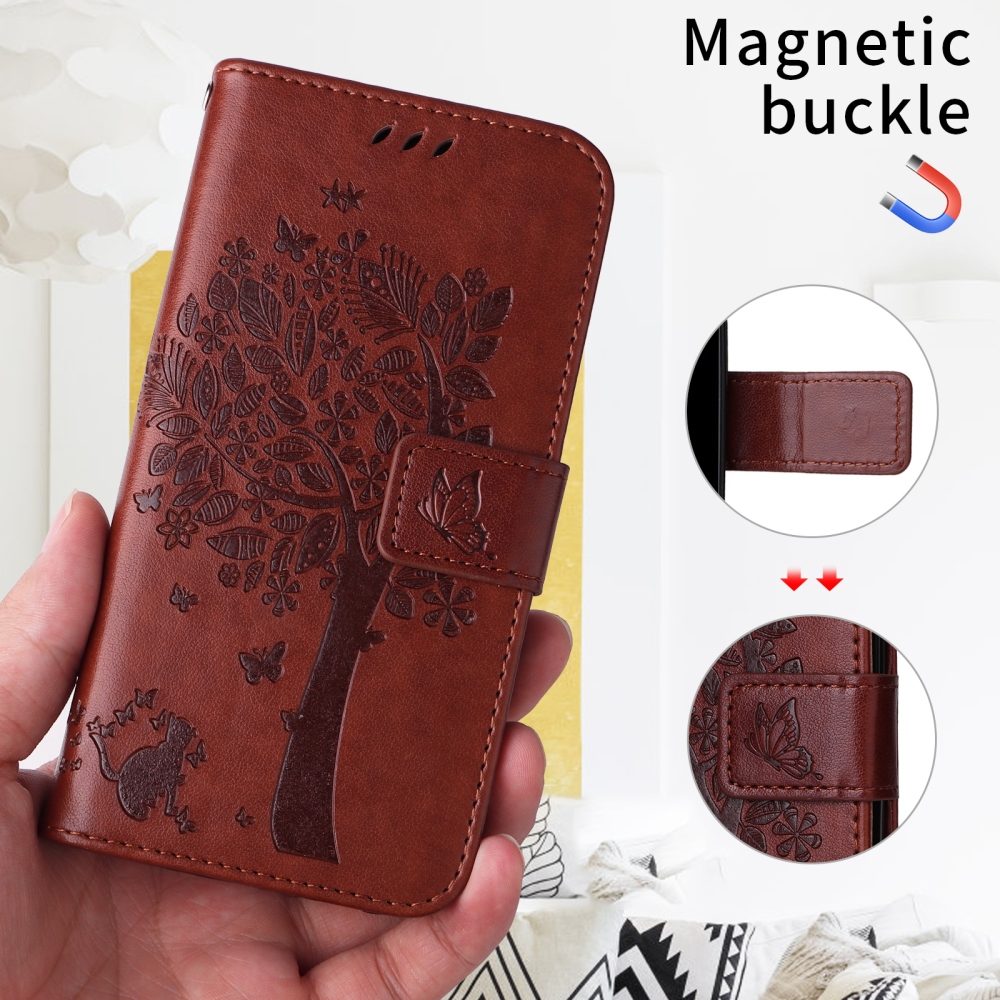 Trees knížkové pouzdro na Xiaomi Poco F7 5G - hnědé