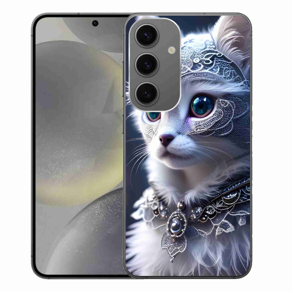 Gelový kryt mmCase na Samsung Galaxy S24+ - bílá kočka