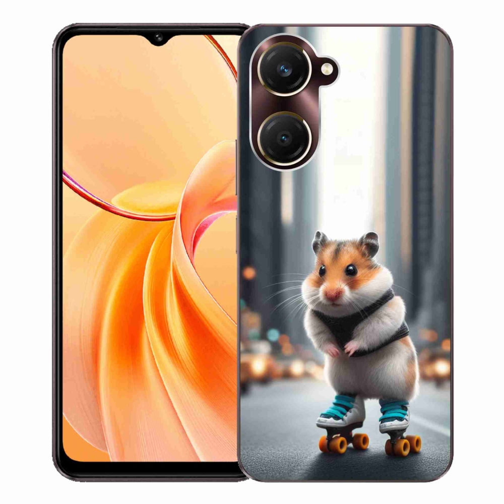 Gelový kryt mmCase na Vivo Y28s 5G - křeček na bruslích