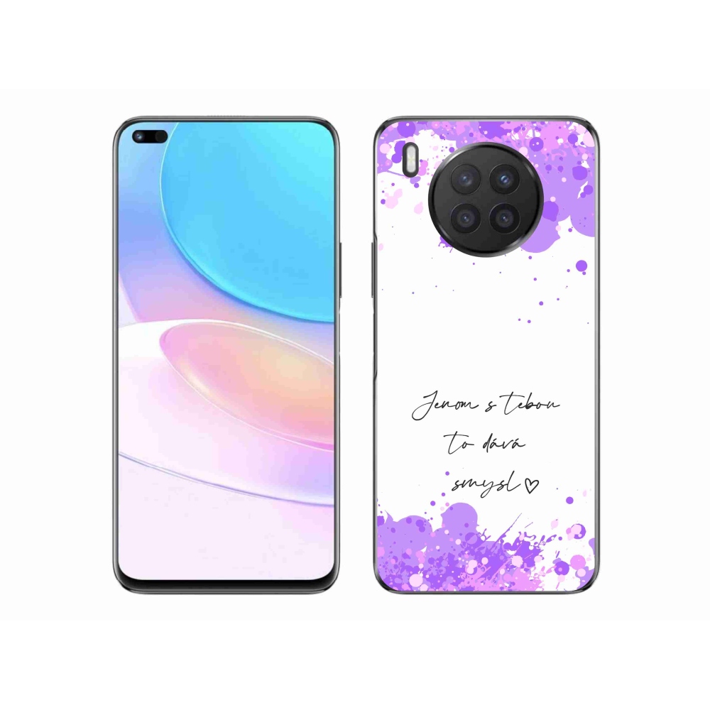 Gelový kryt mmCase na Huawei Nova 8i - zamilovaný text bílé pozadí