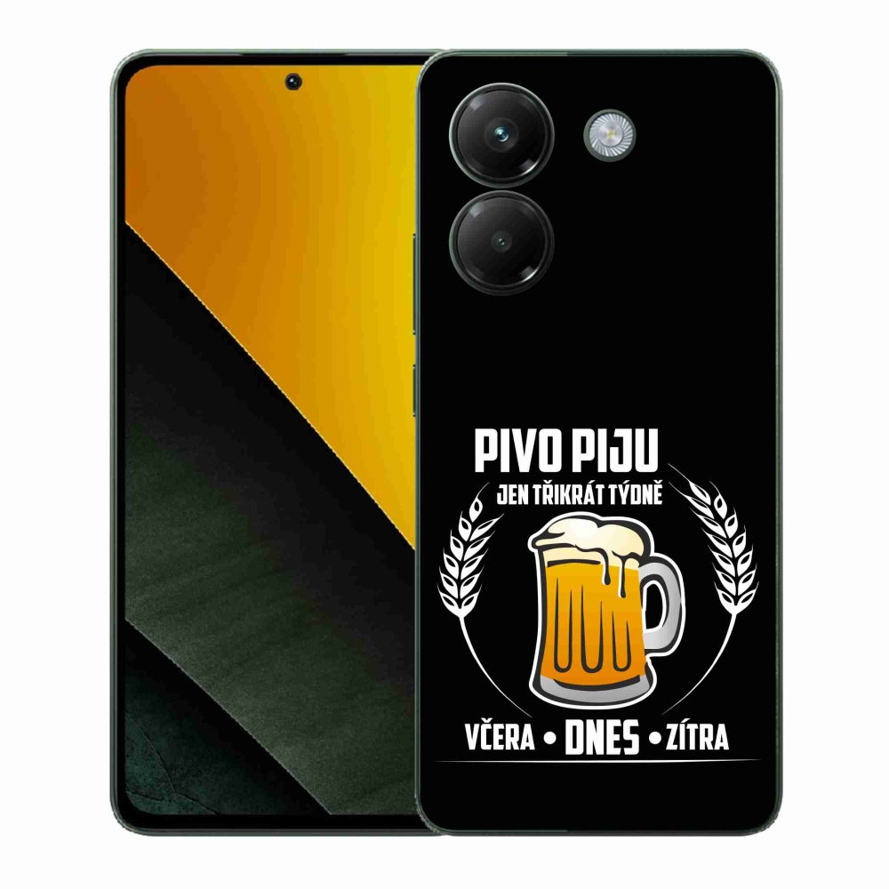 Gelový kryt mmCase na Xiaomi Poco M7 Pro 5G - pivní motiv černé pozadí
