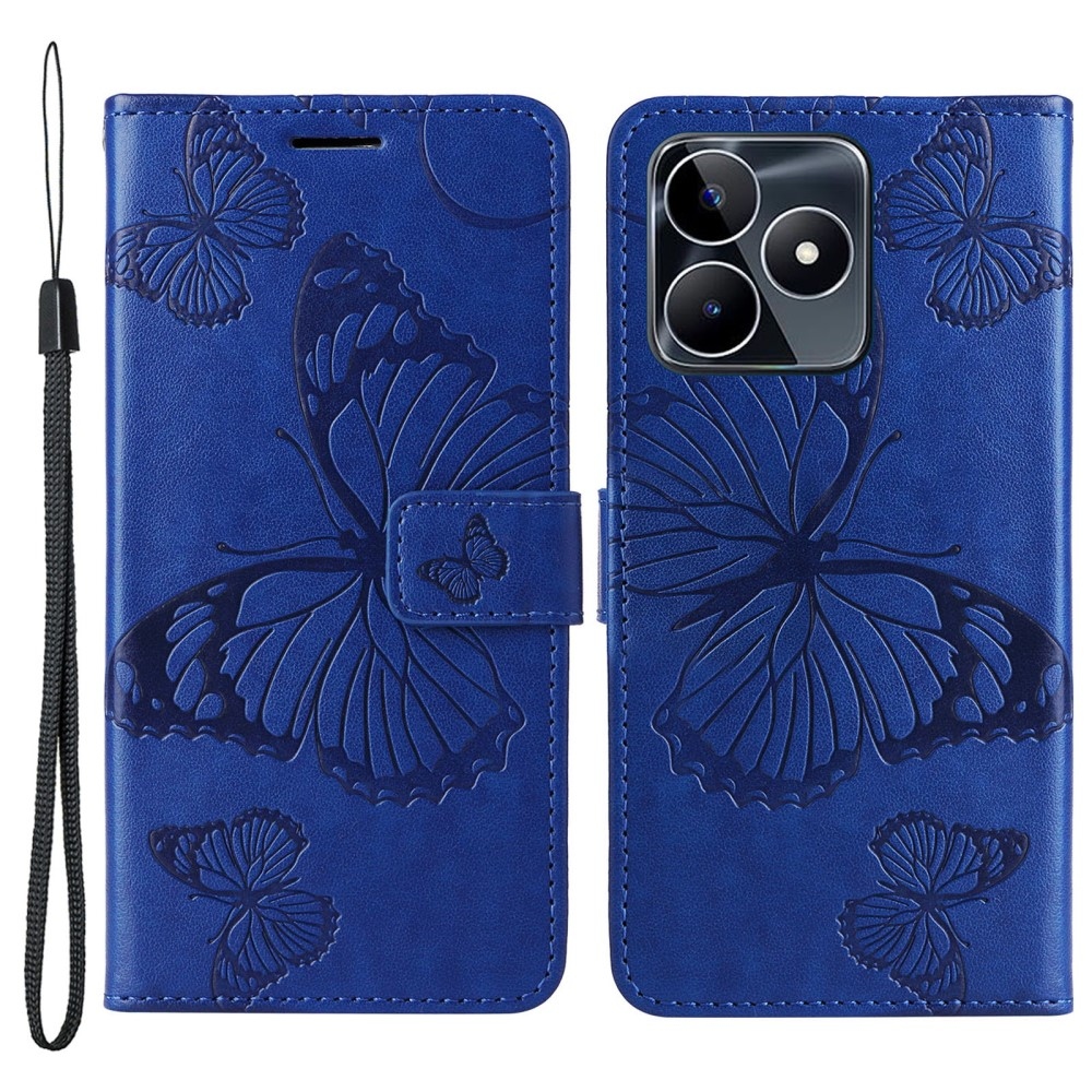 Big Butterfly knížkové pouzdro na Realme C51/C53 - modré