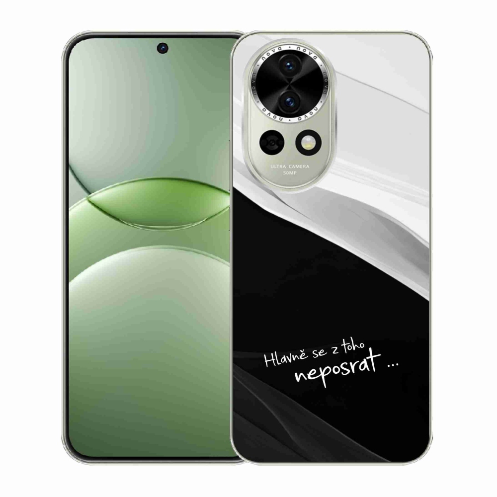 Gelový kryt mmCase na Huawei Nova 13 5G - vtipný text 13 černobílé pozadí