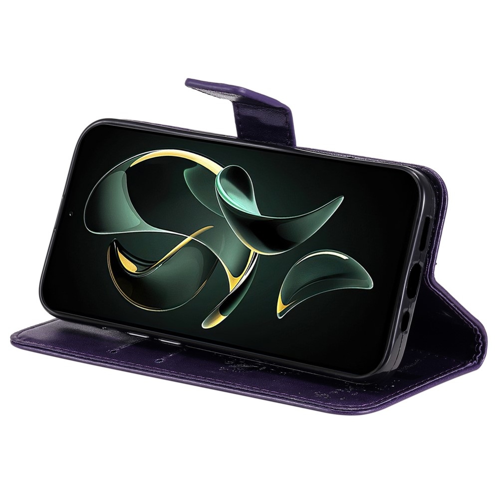 Tree knížkové pouzdro na Xiaomi 13T/13T Pro - tmavěfialové