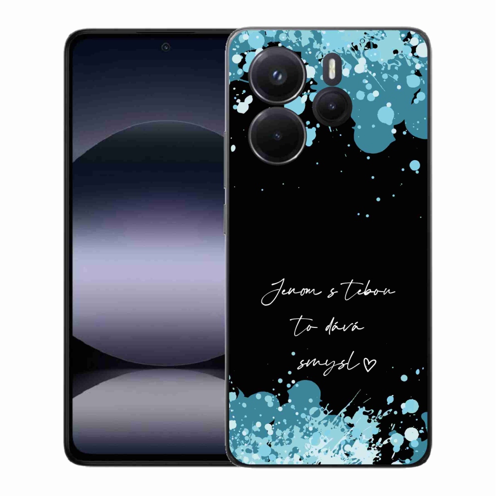 Gelový kryt mmCase na Xiaomi Redmi Note 14 - zamilovaný text černé pozadí