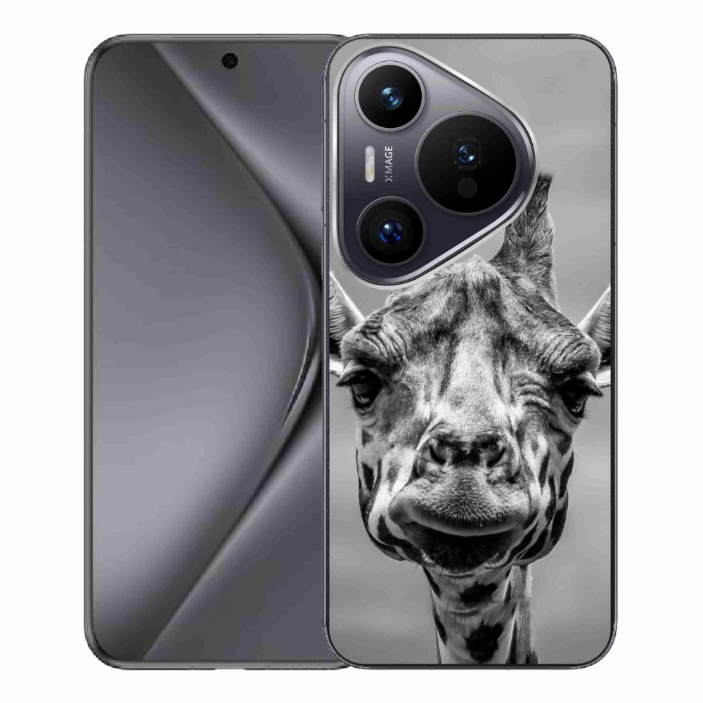 Gelový kryt mmCase na Huawei Pura 70 Pro - černobílá žirafa