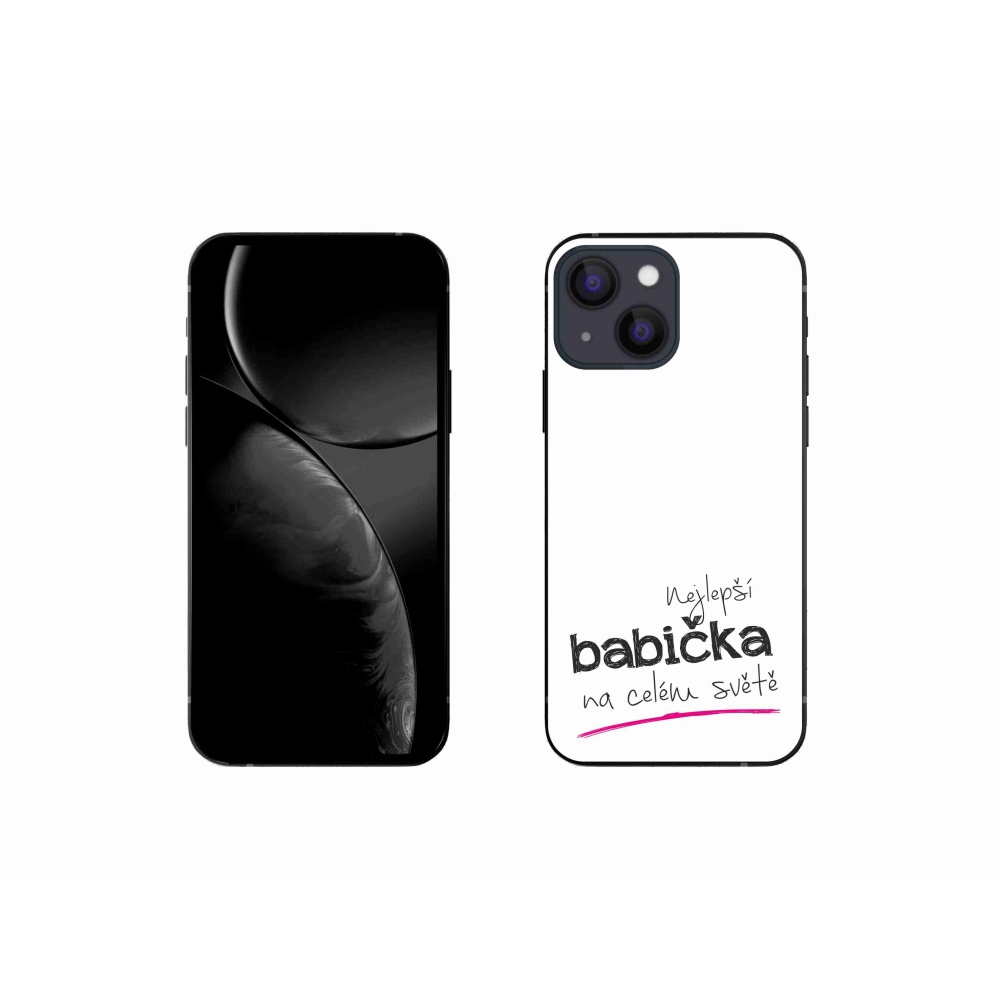 Gelový kryt mmCase na iPhone 13 mini 5.4 - nejlepší babička 4 bílé pozadí