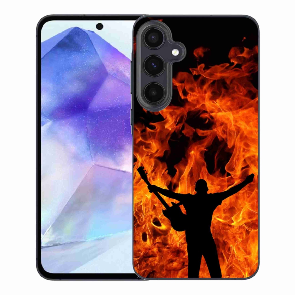 Gelový kryt mmCase na Samsung Galaxy A55 5G - muzikant a oheň