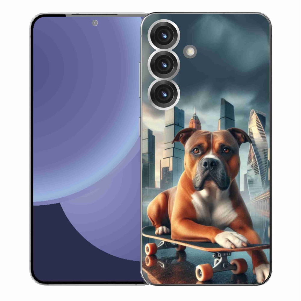Gelový kryt mmCase na Samsung Galaxy S25+ - pes na skateboardu