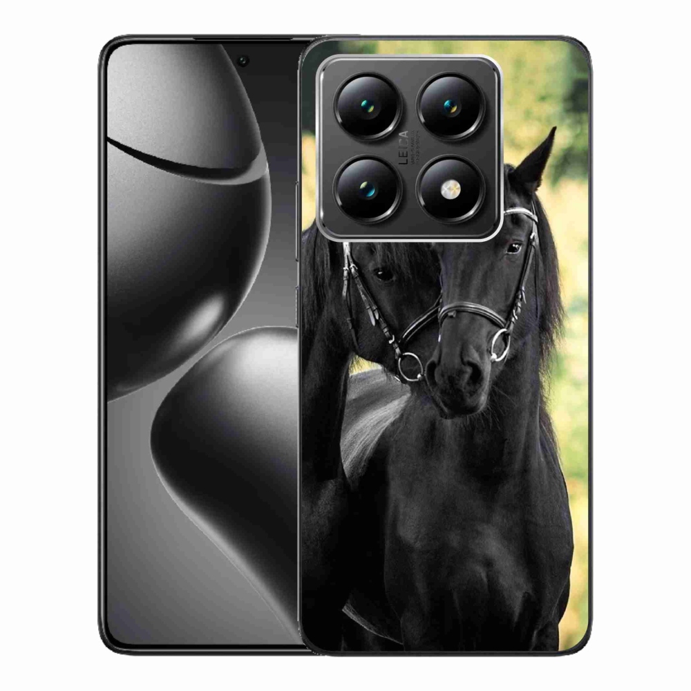 Gelový kryt mmCase na Xiaomi 14T - dva černí koně