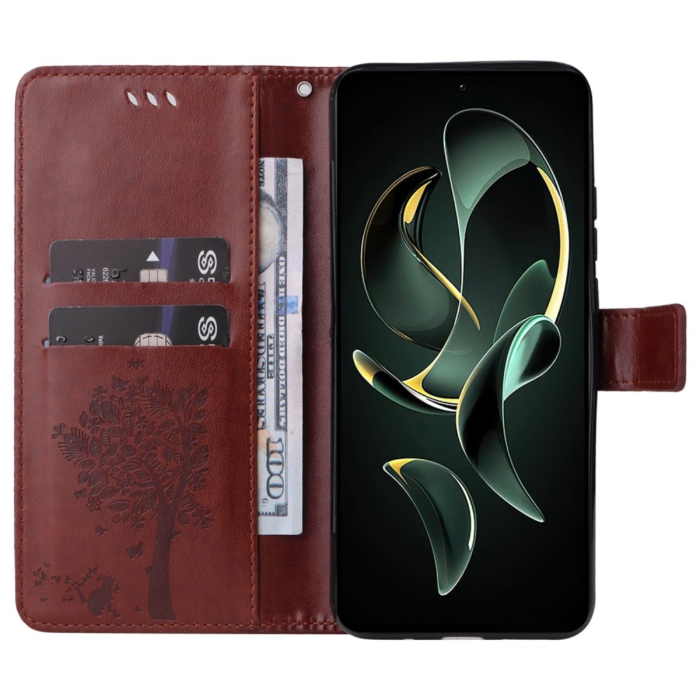 Tree knížkové pouzdro na Xiaomi 13T/13T Pro - hnědé