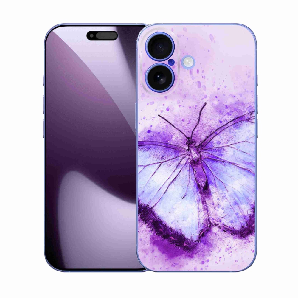 Gelový kryt mmCase na iPhone 17 - fialový motýl