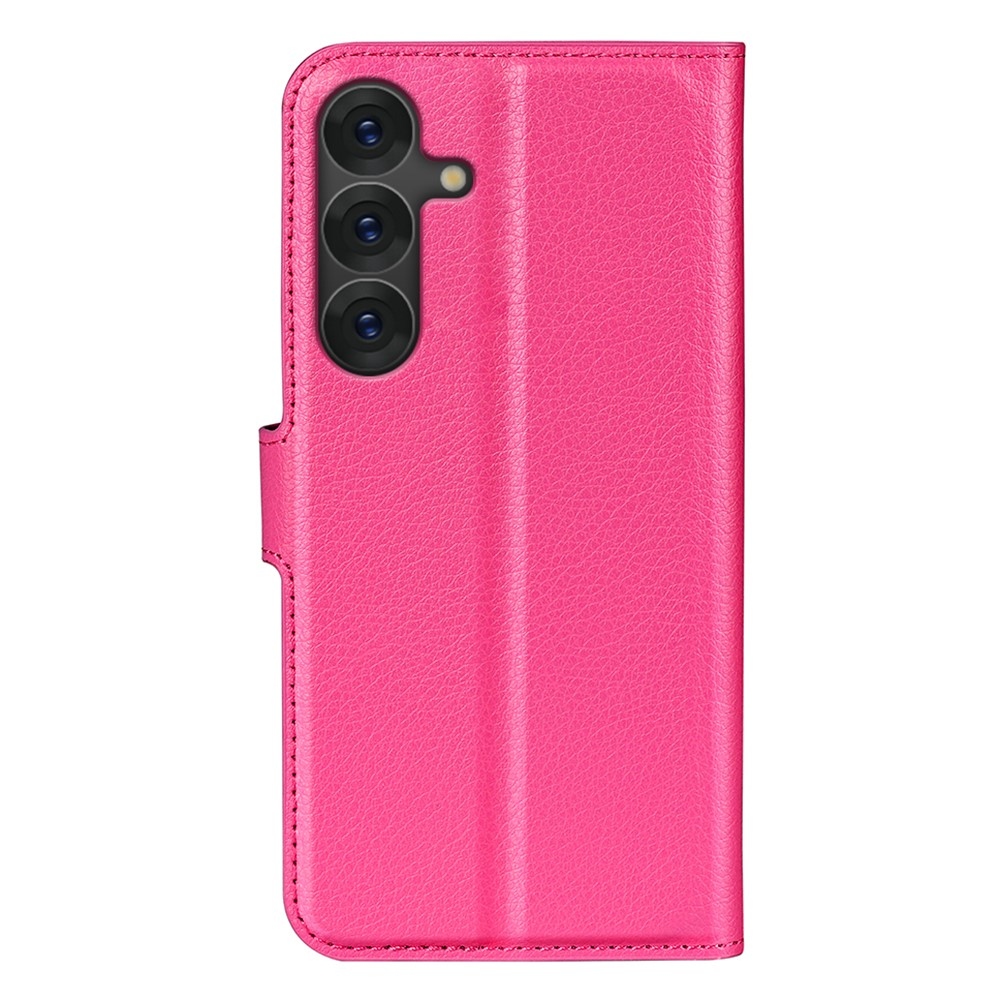 Litchi knížkové pouzdro na Samsung Galaxy S25 - rose