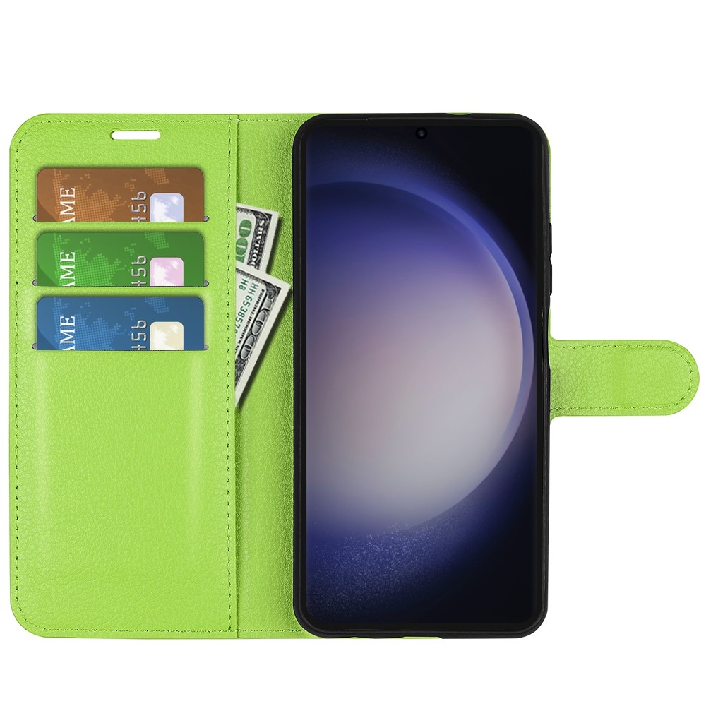 Litchi knížkové pouzdro na Samsung Galaxy S24 Ultra - zelené