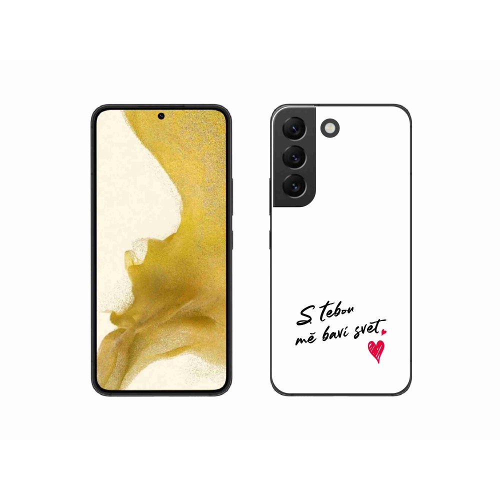 Gelový kryt mmCase na Samsung Galaxy S22 5G - zamilovaný text 1 bílé pozadí