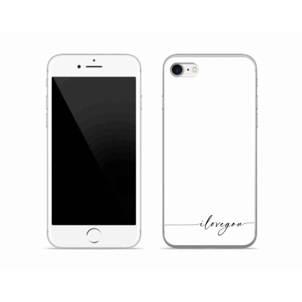 Gelový kryt mmCase na iPhone SE (2022) - I love you bílé pozadí