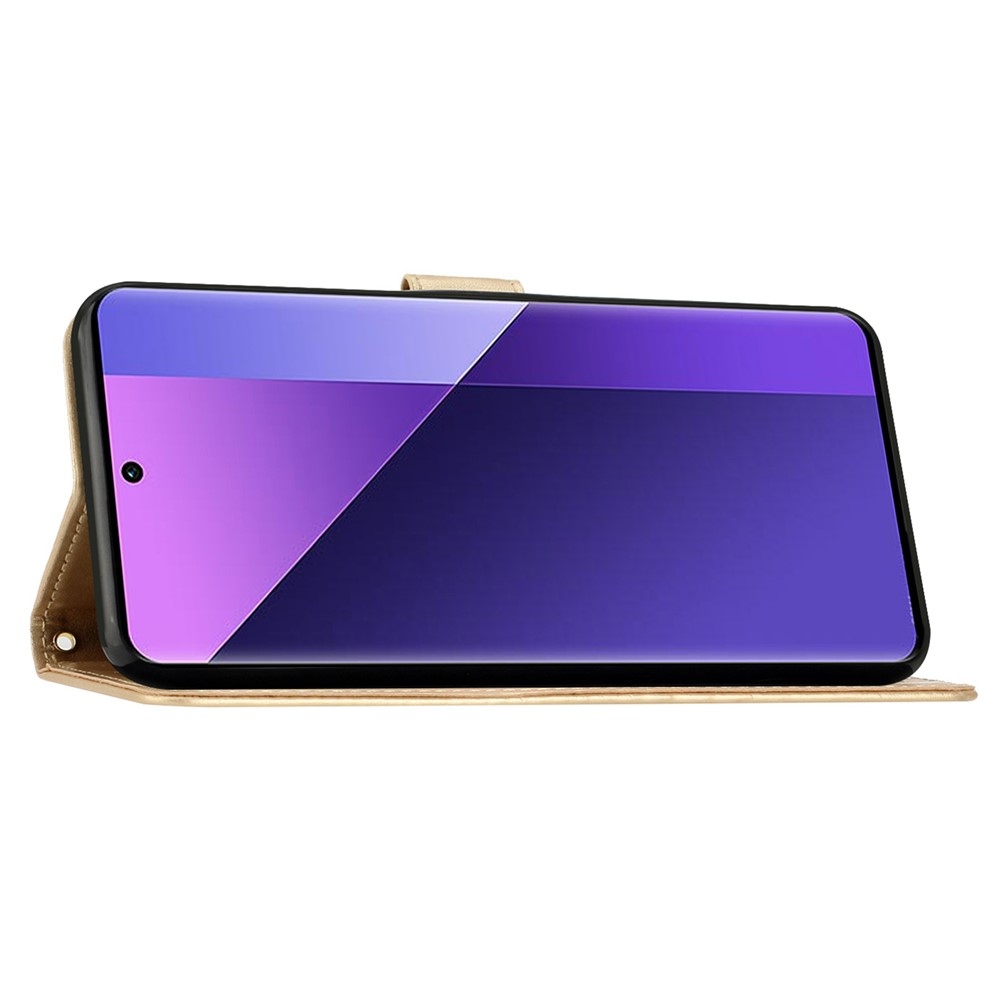 Flowers knížkové pouzdro na Motorola Moto G85 5G - zlaté