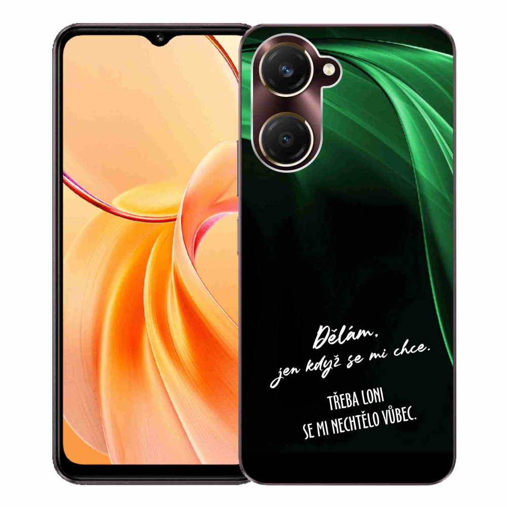 Gelový kryt mmCase na Vivo Y28s 5G - vtipný text 12 černé pozadí