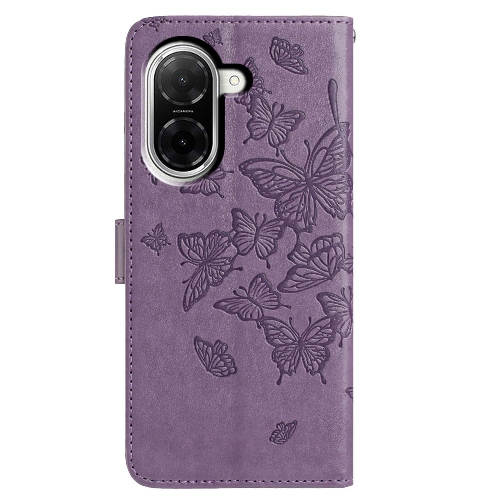 Floral Butterfly knížkové pouzdro na Xiaomi Redmi A5 (171.7x77.8x8.3mm) - fialové