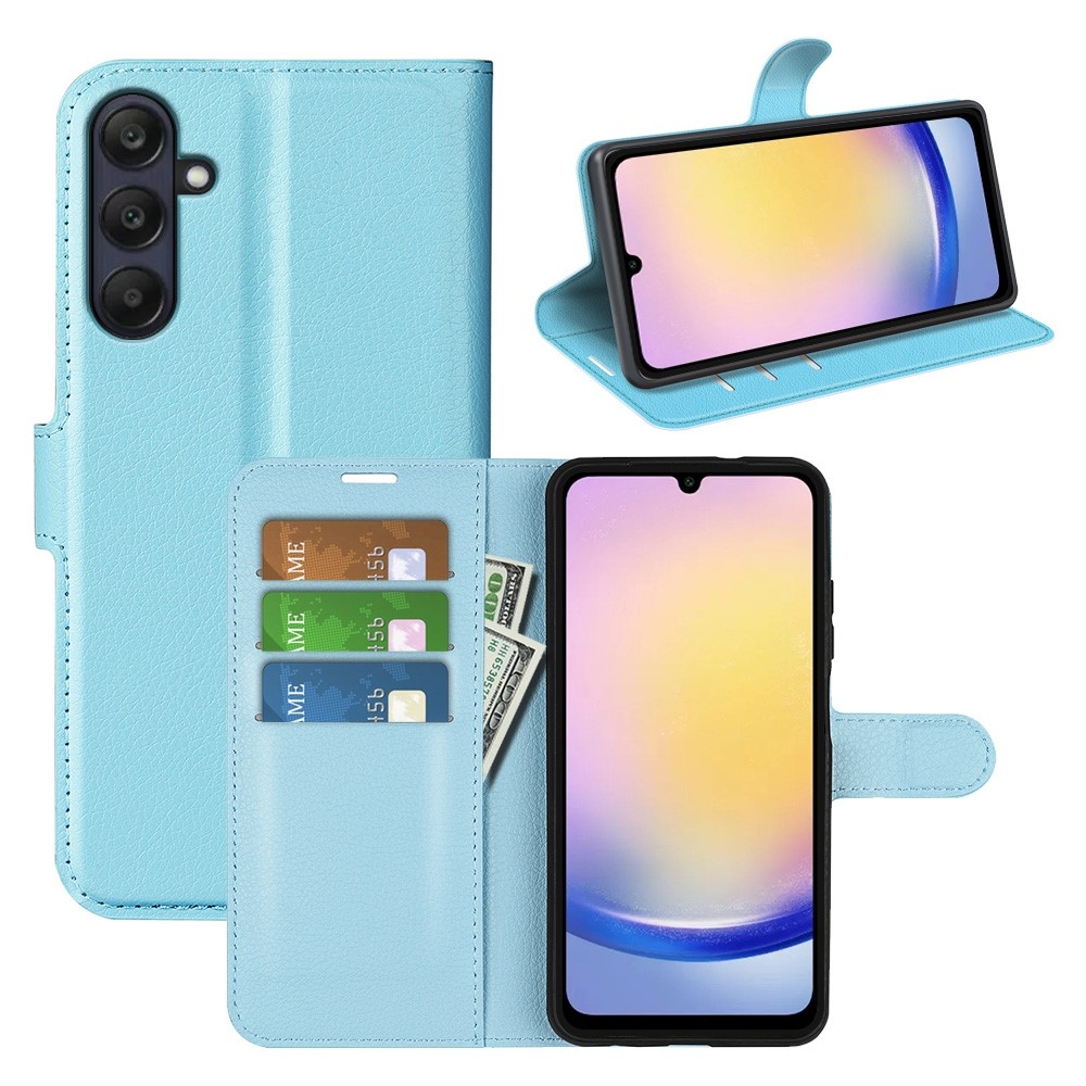 Litchi knížkové pouzdro na Samsung Galaxy A26 5G - modré