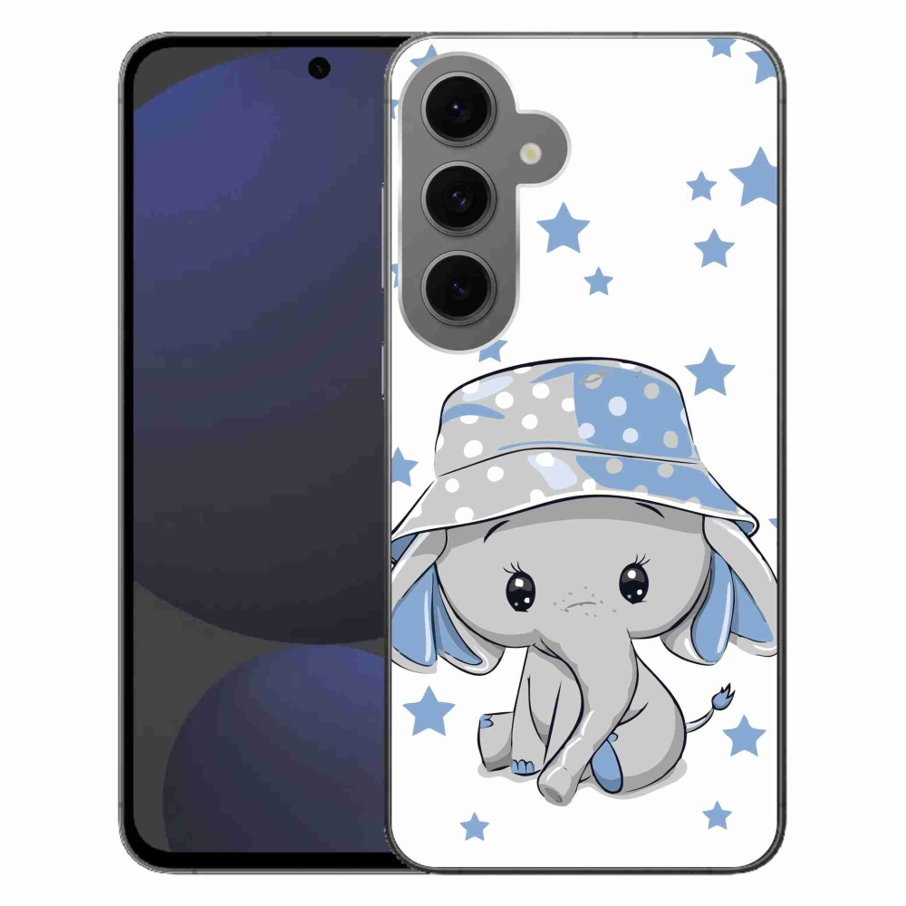 Gelový kryt mmCase na Samsung Galaxy S24 FE - modrý slon