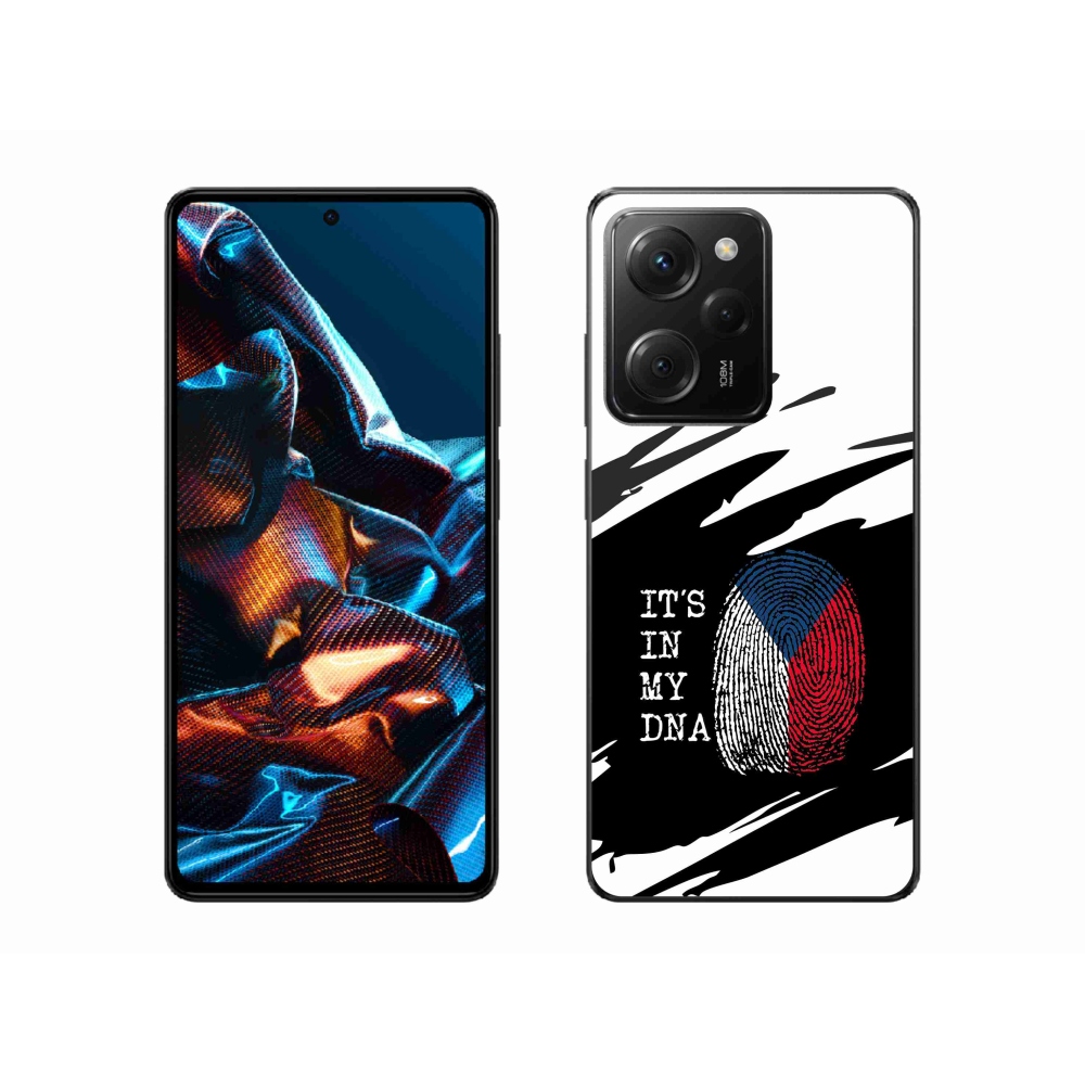 Gelový kryt mmCase na Xiaomi Poco X5 Pro 5G - vlajka otisk prstu černobílé pozadí
