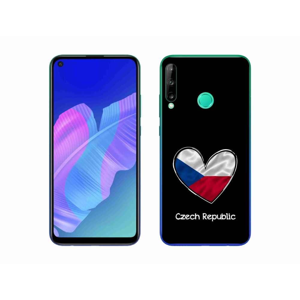 Gelový kryt mmCase na Huawei P40 Lite E - vlajka srdce černé pozadí