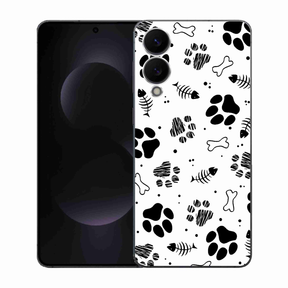 Gelový kryt mmCase na Samsung Galaxy S25 Edge - psí tlapky 1