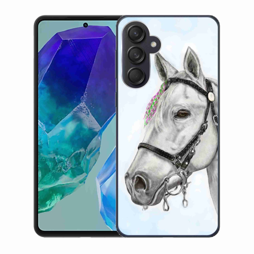 Gelový kryt mmCase na Samsung Galaxy M55 5G - bílý kůň 1