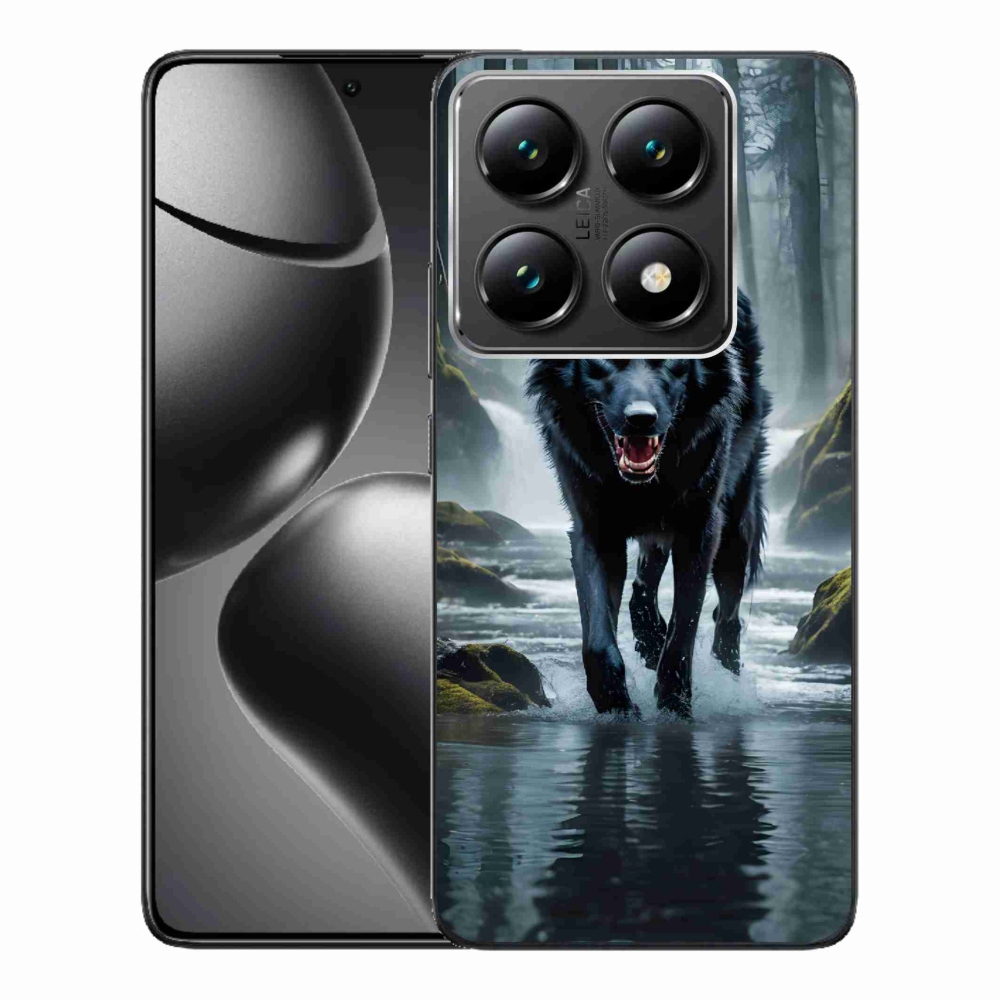 Gelový kryt mmCase na Xiaomi 14T Pro - černý vlk
