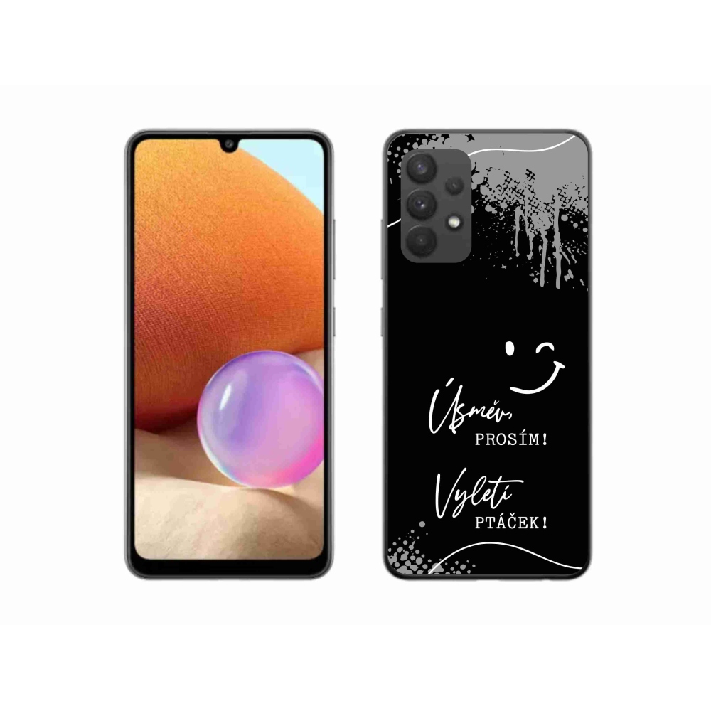 Gelový kryt mmCase na Samsung Galaxy A32 4G - vtipný text 4 černé pozadí