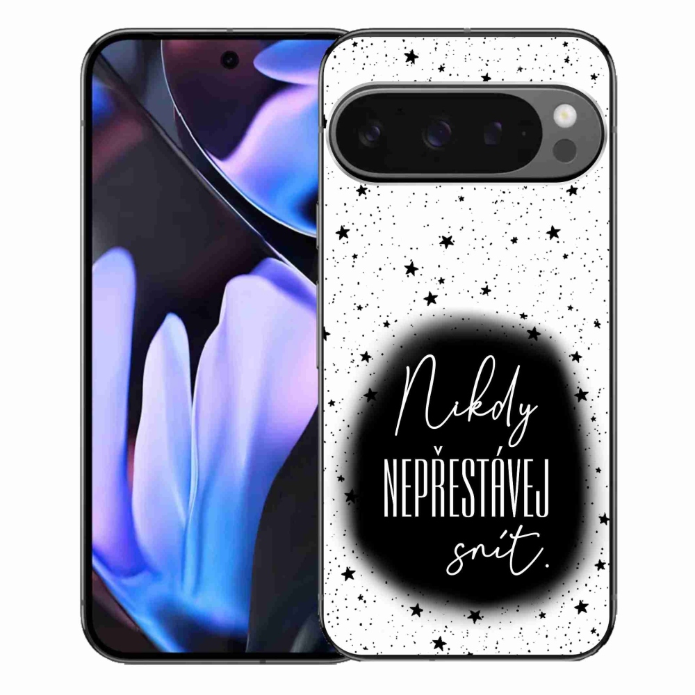 Gelový kryt mmCase na Google Pixel 9 Pro XL - citát 1 černobílé pozadí