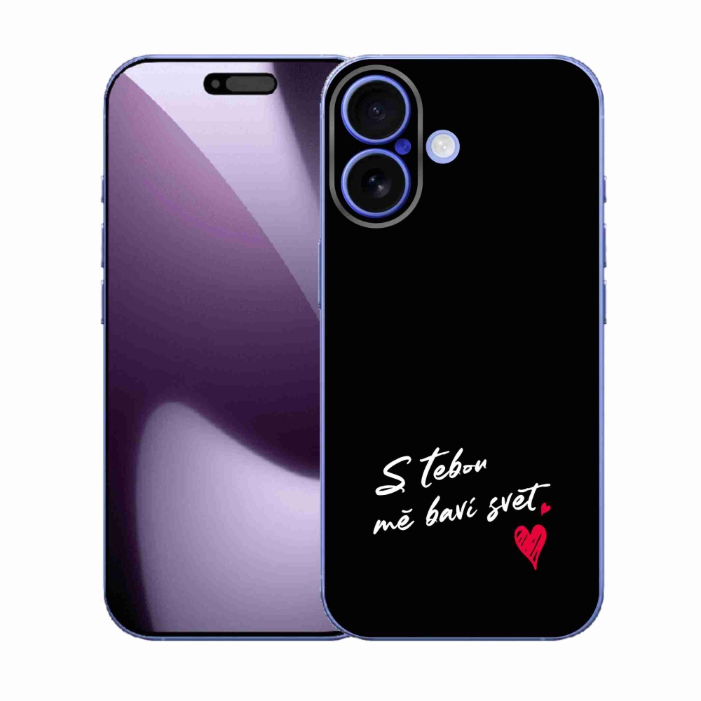 Gelový kryt mmCase na iPhone 17 - zamilovaný text 1 černé pozadí