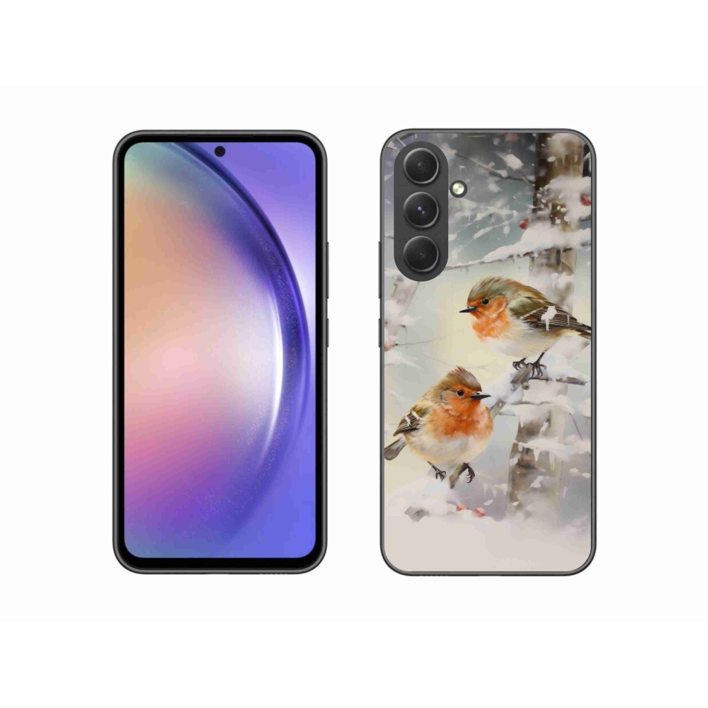 Gelový kryt mmCase na Samsung Galaxy A54 5G - ptáčci v zimě