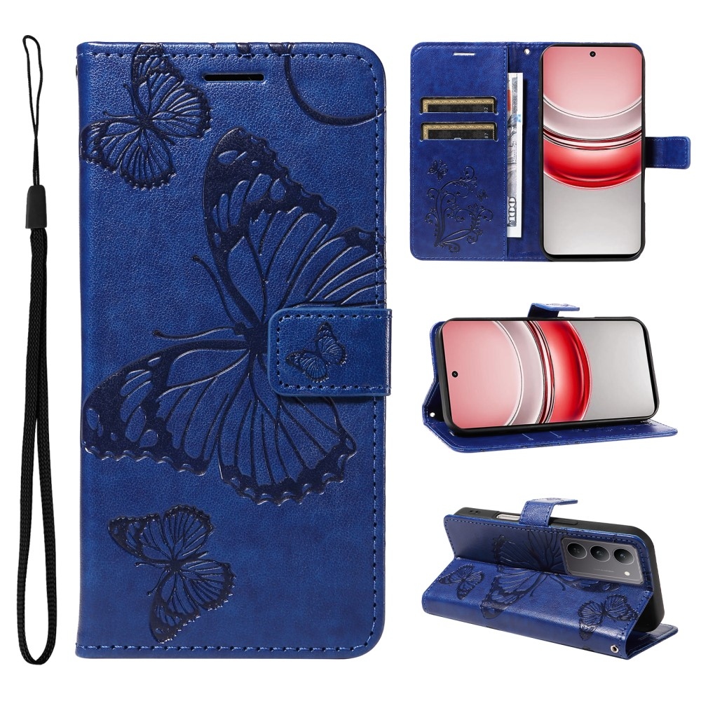 Big Butterfly knížkové pouzdro na Realme C75 - modré