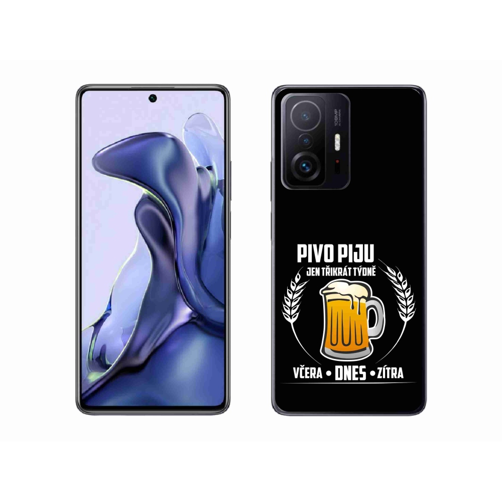 Gelový kryt mmCase na Xiaomi 11T Pro - pivní motiv černé pozadí