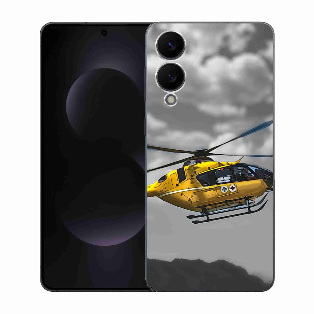 Gelový kryt mmCase na Samsung Galaxy S25 Edge - žlutá helikoptéra